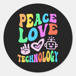 Adesivo Tecnologia Vintage Peace Love