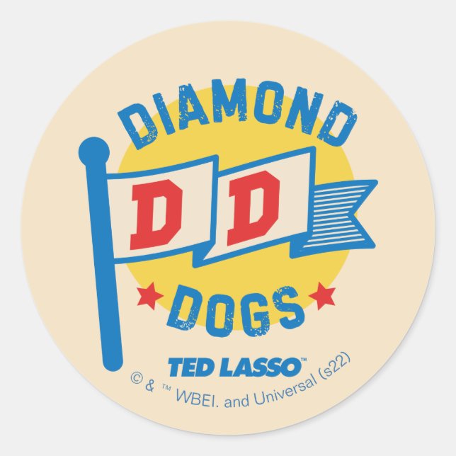 Adesivo Ted Lasso | Gráfico da Pensão de Cães Diamantes (Frente)