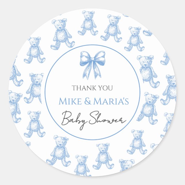 Adesivo Teddy bear baby shower Sticker (Frente)
