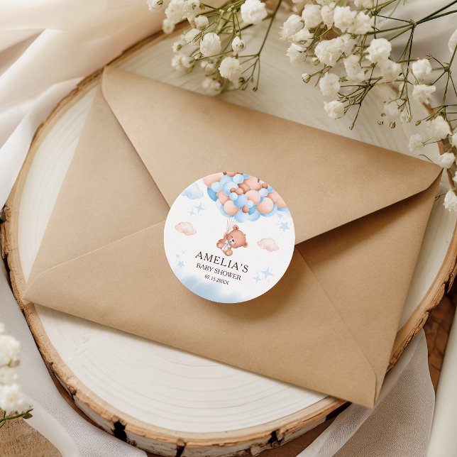 Adesivo Teddy Bear Balloon Baby Shower Sticker (Criador carregado)