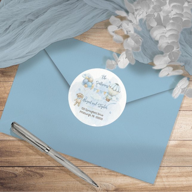 Adesivo Teddy Bear Balões Chá de fraldas (Criador carregado)