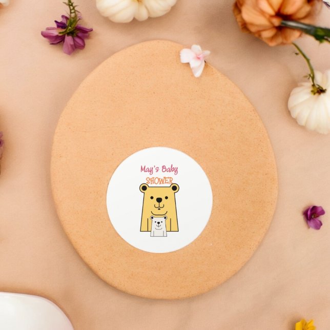 Adesivo Teddy Bear Cartoon (Bear baby shower party theme sticker,birthday party sticker,gift pack,envelope,return gift sticker)