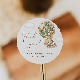 Adesivo Teddy Bear Chá de fraldas Obrigado