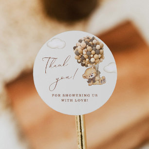Adesivo Teddy Bear Chá de fraldas Obrigado
