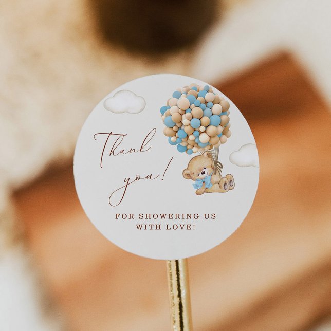 Adesivo Teddy Bear Chá de fraldas Obrigado (Criador carregado)