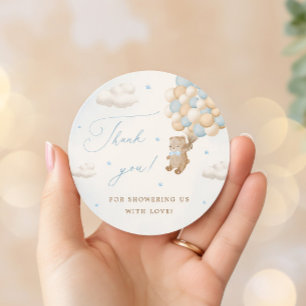 Adesivo Teddy Bear com Balões Azuis Obrigado