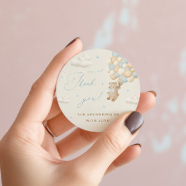 Adesivo Teddy Bear com Balões Azuis Obrigado