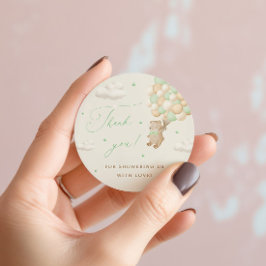 Adesivo Teddy Bear com Balões Verdes Obrigado