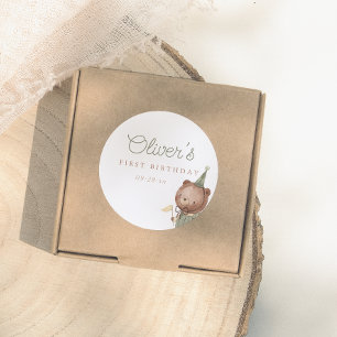 Adesivo Teddy Bear First Festa de aniversário