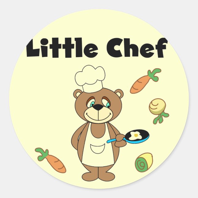 Adesivo Teddy Bear Little Chef Camisetas e presentes (Frente)