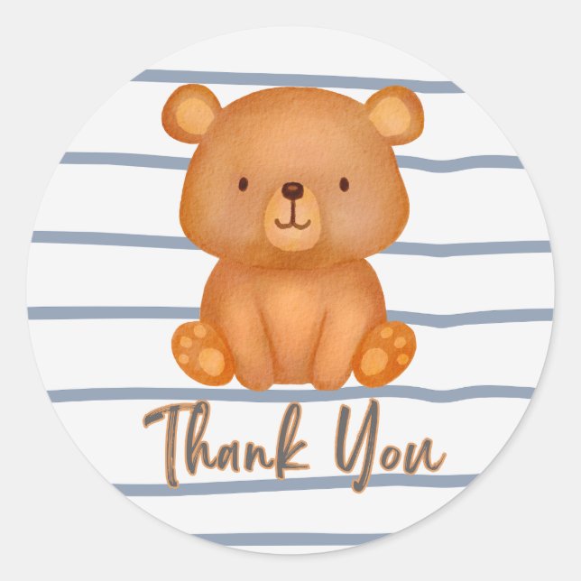 Adesivo Teddy Bear Obrigado Sticker (Frente)
