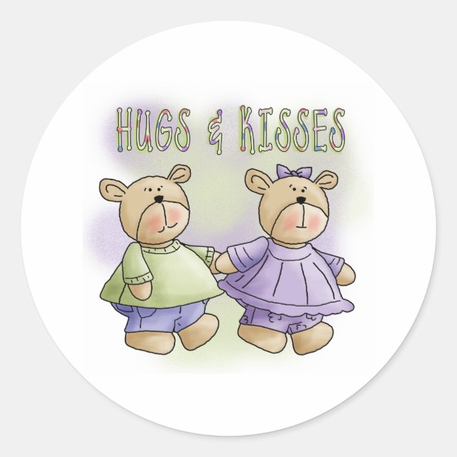 Adesivo Teddy Bears Hugs e Kisses (Frente)
