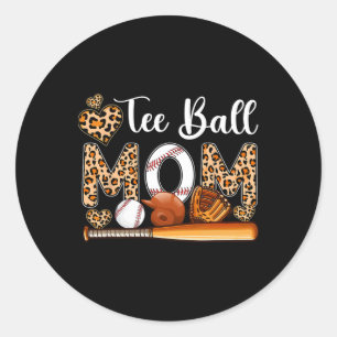 Adesivo Tee Ball Cute Mãe Leopardo Costume Baseball Mãe