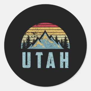 Adesivo Tee De Utah - Montanhas De Vintage Retro A Caminha