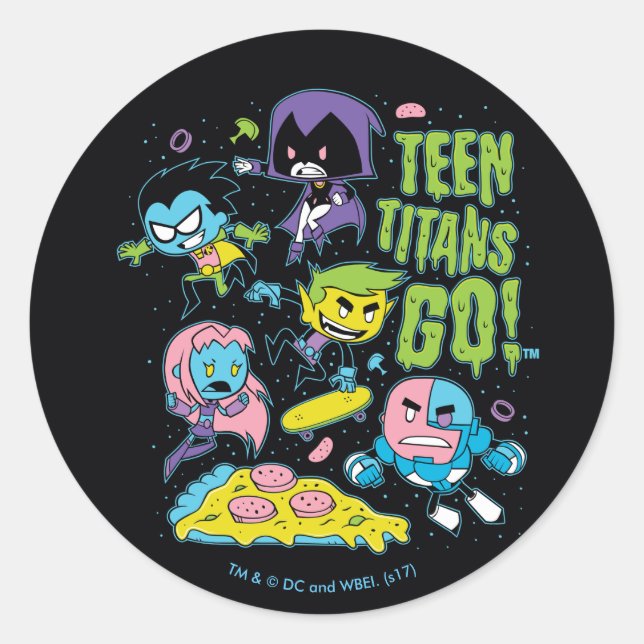 Adesivo Teen Titans Go! | Gráfico de pizza da primavera de (Frente)
