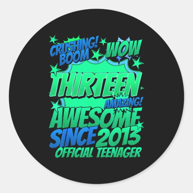 Adesivo Teenager 13 Year Old For Boys 13 Year Old Boy  (Frente)