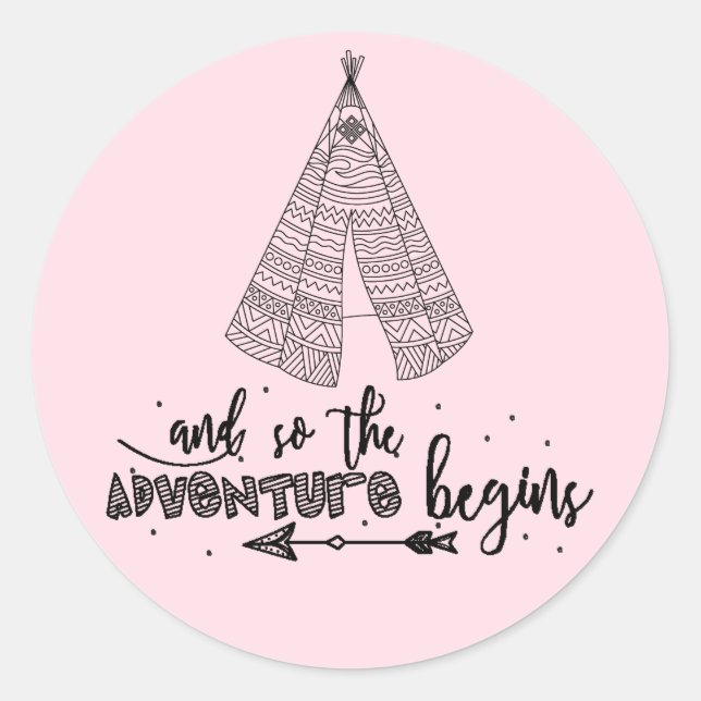 Adesivo Teepee Adventure inicia o Favor do Sticker (Frente)