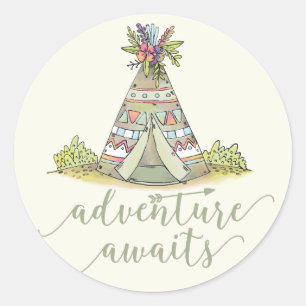 Adesivo Teepee Adventure inicia o Favor do Sticker