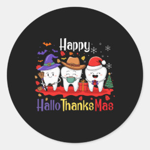 Adesivo Teeth Happy Hallothanksmas Dental Halloween Feliz