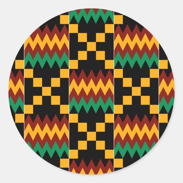 Adesivo Tela do Kente Preta, Verde, Vermelha e Amarela (Frente)