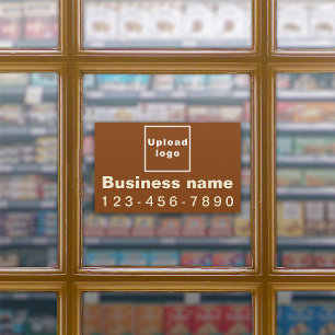 Adesivo Telefone Comercial no Retângulo Marrom Grande Vini