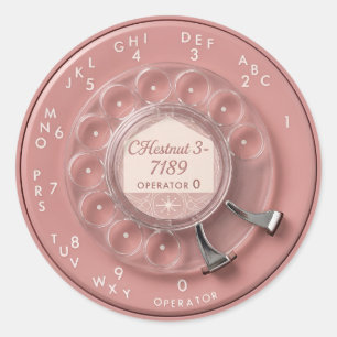 Adesivo Telefone Retrô Rosa com Discagem Rotativa