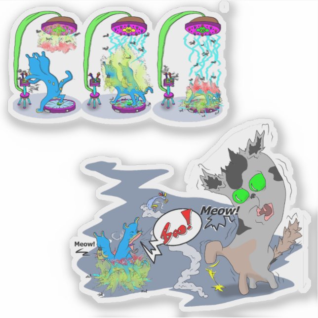 Adesivo Teleportação Syfy Space Boo Cat (Frente)