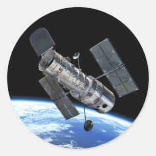Adesivo Telescópio Espacial Hubble em Órbita Terrestre Fot