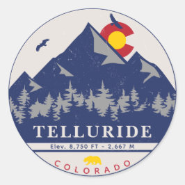 Adesivo Telluride Colorado Retro Sunset Ski Souvenirs