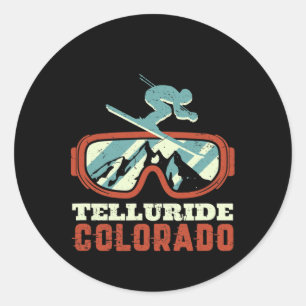 Adesivo Telluride Colorado Vintage Retro Skiing E Snowbo