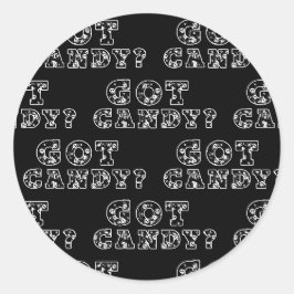 Adesivo Tem Doces? Caveiras Pretas e Brancas de Halloween
