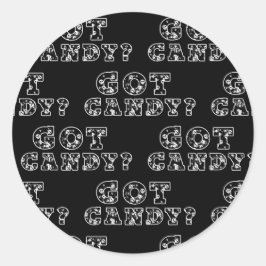 Adesivo Tem Doces? Caveiras Pretas e Brancas Halloween