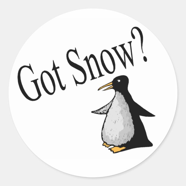 Adesivo Tem neve? (Pinguim) (Frente)