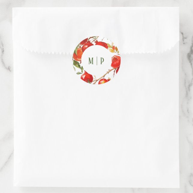 Adesivo Tema aquarela de romãs Cores vivas (Bolsa)