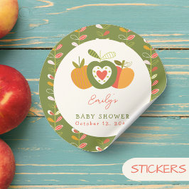 Adesivo Tema da Apple Whimsic Cai Chá de fraldas Verde