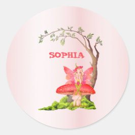Adesivo Tema das Fairies Bonito Aniversário Rosa Verde