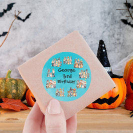 Adesivo Tema de Animais de Festa para o Aniversário do Hal