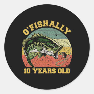 Adesivo Tema de aniversário de pesca 'O'fishally 10 anos d