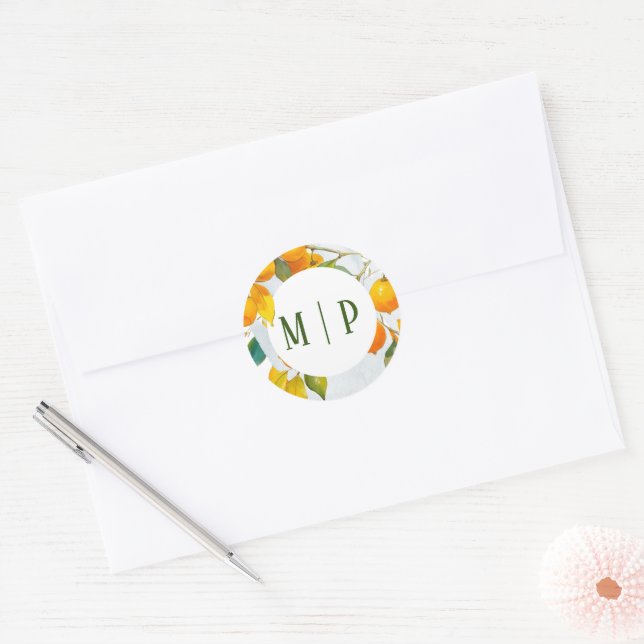 Adesivo Tema de aquarela laranja Cores brilhantes (Envelope)