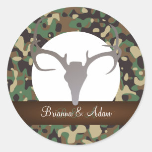 Adesivo Tema de caça personalizado Antlers Camo Wedding