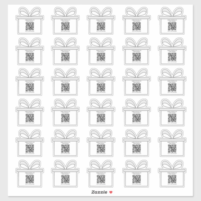 Adesivo Tema de caixa de oferta mínima Código QR Pontos de (Folha)