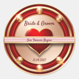 Adesivo 🌸 Tema de Casamento Romântico Rosa Dourada 💖