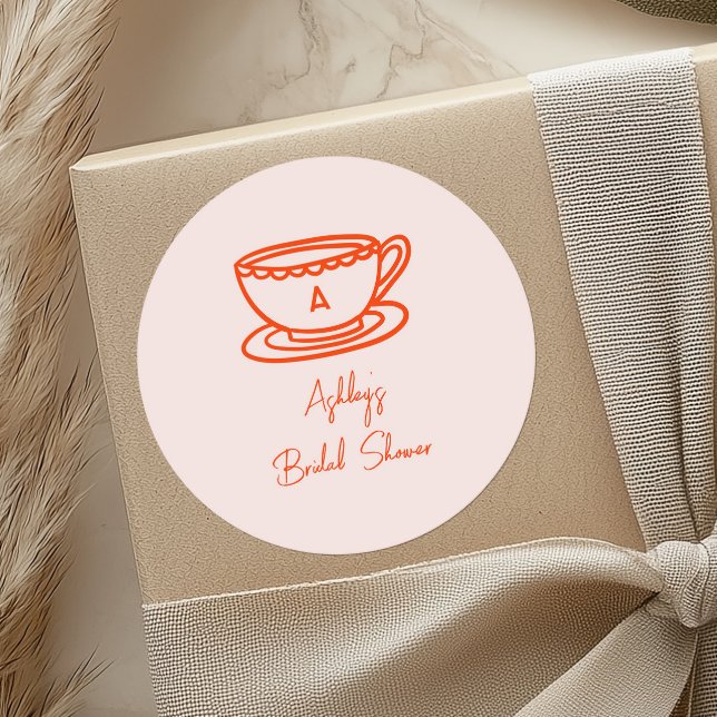 Adesivo Tema de Chá de Noiva com Desenhos Caprichosos (Criador carregado)