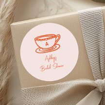 Tema de chá para chá de noiva com doodle caprichos