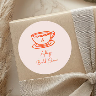 Adesivo Tema de chá para chá de noiva com doodle caprichos