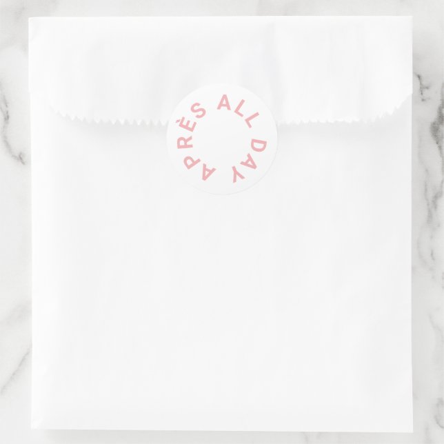 Adesivo Tema de Esqui Rosa Rosa-De-Icy Inglês Après All Da (Bolsa)