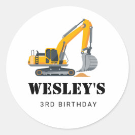Adesivo Tema de Festa de Aniversário de Construção para Me