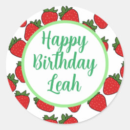 Adesivo Tema de Festa de aniversário de Morango