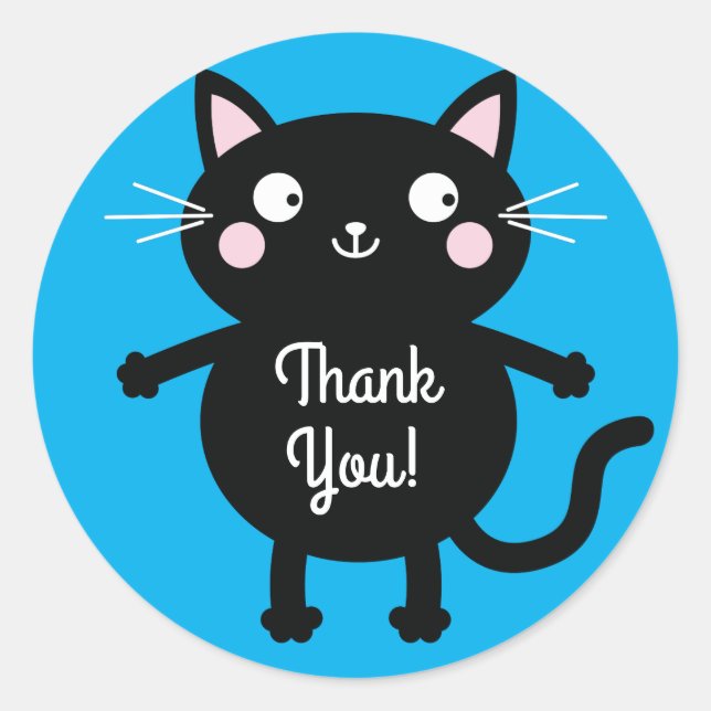 Adesivo Tema de Festa de aniversário do Gatinho Gato (Frente)