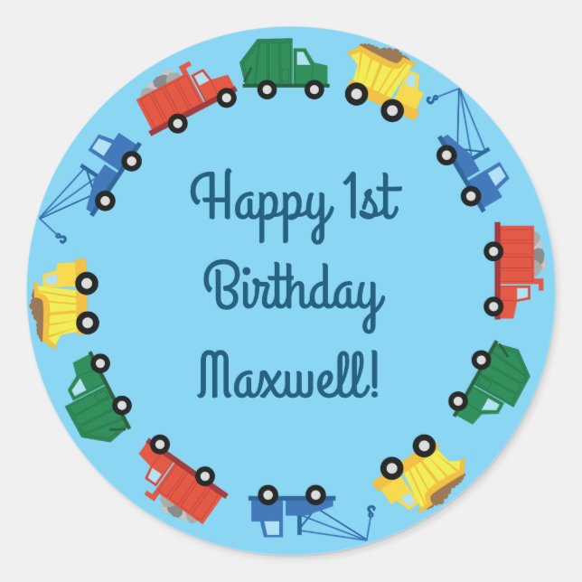 Adesivo Tema de Festa de primeiro aniversario de Carros de (Frente)